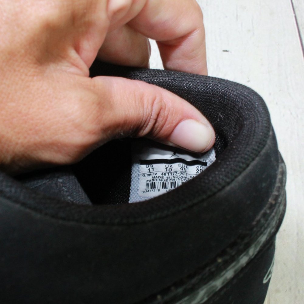 Nike Air Jordan Retro V.1 Black Leather Mesh Low Top Street Sneakers US 11 - Picture 7 of 9